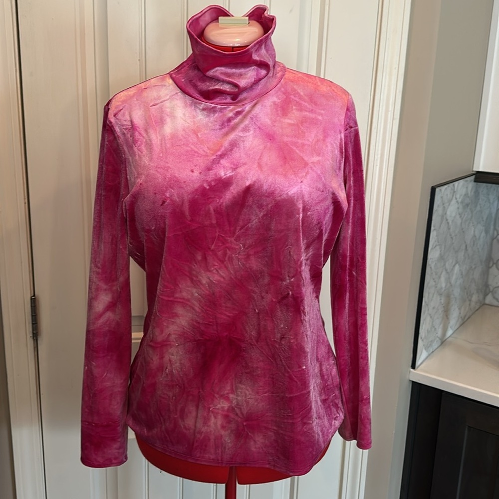 Rachel Roy velvet hot pink turtleneck